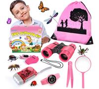 Kit d'exploration pour Enfants, Jumelles pour Enfants, kit d'aventure avec Sac à Dos, Jouet de Plein air, Filles et garçons.