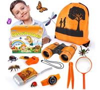 Kit d'exploration pour Enfants, kit d'aventure avec Sac à Dos et Jumelles, Jouet de Plein air pour Enfants, Filles et garçons.