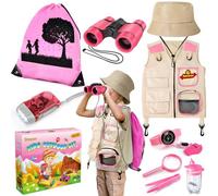 Kit d'exploration pour Enfants, kit d'aventure avec Sac à Dos, Jumelles, Gilet et Chapeau, Jouet de Plein air pour garçons Filles Enfants