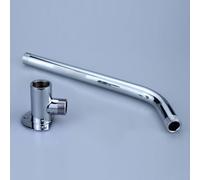 Kit d'extension de bras de douche mural en acier inoxydable avec base, pommeau de douche chromé G1/2" pour salle de bain, design carré moderne, 15 cm à 50 cm (15 cm)