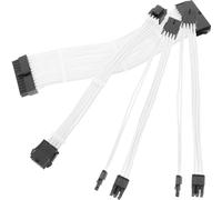 Kit D'extension de Câble PC 20cm Cuivre ABS Blanc | Câble D'extension D'alimentation, Compatibilité Large, Courant Stable, Forme Malléable, Clips Acryliques