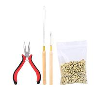 Kit D'extension de Cheveux Ensemble D'outils D'extension de Cheveux avec 2 Crochets de Traction 1 Pinces et 500 Micro-anneaux pour Extensions de Cheveux Professionnels (#5)