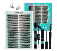 Kit d'extension de cils 280pcs DIY Lashes Extension Kit 40D D Curl Individual Natural Eyelash Cluster with Lash Bond and Seal,Lash Remover and Lash Tweezers for Eyelash Extensions Kit(9-18mm,D-MIX)