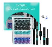 Kit d'extension de cils,320 pièces,kit de bricolage pour clusters de cils individuels, fixation et scellement des cils, dissolvant pour extensions de cils, applicateur de cils(rainbow40D, kit 9-16 mm)