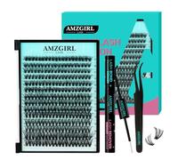 Kit d'extension de cils 40D à faire soi-même - Kit de 280 extensions de cils naturels avec colle à cils et dissolvant, étanche, pince à cils (D-Mix9 à 16 mm)