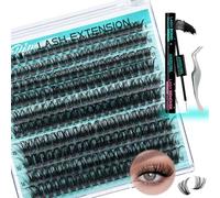 Kit d'extension de cils 80D D Curl Diy Cluster Eyelashes Extensions Lash Bond and Remover Waterproof Lash Tweezers for 9-16mm Mix Lashes Beginner Self Use