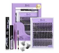 Kit d'extension de cils B01+B02+B19 à faire soi-même 156 grappes de cils 8 à 18 mm avec colle à cils et outil applicateur de cils (kit, Andromeda)
