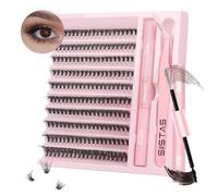Kit d'extension de cils individuels à faire soi-même, 200 pièces, courbure D, volume et pince à épiler, application à domicile (60D