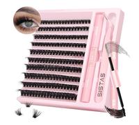 Kit d'extension de cils individuels à faire soi-même, 200 pièces, courbure D, volume et pince à épiler, application à domicile (60D
