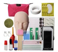 kit d'extension de cils | Kit de formation à l'extension faux cils pour débutants, ensemble d'outils greffe tête mannequin 'exercice, outil greffe tête 19 pièces