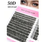 Kit d'extension de cils naturels doux et bouclés Ouge Guaner 50D, mélange de 8-16 mm, courbure D de 0,07 mm, 12 rangées pour un total de 240 brins, mink imperméable, ensemble de faux cils 3D légers DI