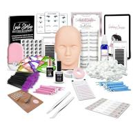 Kit d'extension de faux cils TwoWin, kit de formation professionnel pour mannequin tête pour débutants en extension de cils, pratique en cosmétologie, accessoires pour esthéticiennes