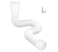 Kit d'extension de gouttière ronde 80/100 mm extensible et flexible pour tuyau de descente de 47 à 150 cm pour pelouses, sols en ciment et cour (blanc)