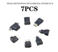 Kit D'Extension De Micro Adaptateur Compatible Hdmi, 7 Pièces, Noir, Extension D'Angle À 90 Degrés, Câbles Convertisseur, Kit De Connecteurs Pour Hdtv