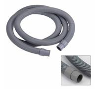 Kit d'extension de tuyau d'évacuation pour machine à laver et lave-vaisselle - 1,5 m/2 m/3 m - Tuyau d'évacuation flexible en polypropylène avec connecteur et colliers de serrage - Gris