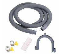 Kit d'extension de vidange de machine à laver et lave-vaisselle - Installation facile - Tuyau de drainage d'eau avec pinces - En polypropylène - 1,5 m - 2 m - 3 m - Tuyau flexible gris pour la maison