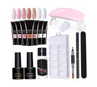 Kit d'extension d'ongles en Gel, 15ml, 7 couleurs, avec lampe UV, pince à lime, démarreur de vernis longue durée pour Salon à domicile, 1 paquet