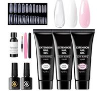 Kit d'extension d'ongles en gel - Kit complet de construction - Lime à ongles et conseils colorés - Parfait pour les manucures, les alternatives de salon, les designs créatifs, les idées cadeaux à la