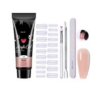 Kit d'extension d'ongles en polygel acrylique, renforceur et épaississement de 15 ml avec outil à ongles, manucure française pour femmes et débutants