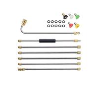 Kit d'extension multifonctionnel pour nettoyeur haute pression 5 pulvérisations, embout réglable en acier inoxydable pour nettoyage extérieur, baguette haute pression en acier inoxydable