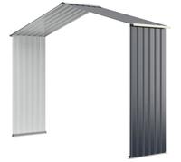 Kit d'Extension pour Abri de Jardin - RELAX4LIFE - en Acier Galvanisé - Extension pour Cabanon - 277X64X202CM - Gris