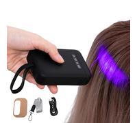 Kit d'extensions de cheveux V Light à LED, outil de séchage rapide avec batterie rechargeable de 5000 mAh et 10 protections pour extensions, pour une utilisation à domicile en salon black