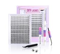 Kit d'extensions de cils de 8 à 16 mm - 8 à 16 mm - Cils de bande dessinée C - Rayonnement fin et bouclé - Large ensemble d'extension de cils avec reliure et joint