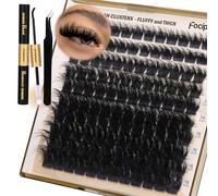 Kit d'extensions de cils épais 10 à 18 mm - Cils individuels 180D avec collage, dissolvant de cils, applicateur de cils à faire soi-même pour débutants (courbure 180D-D)