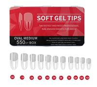 Kit d'extensions d'ongles en gel souple transparent à couverture complète pré-formée, faux ongles en gel acrylique pour la maison, le salon, les amandes, gel de construction court, carré, cercueil,