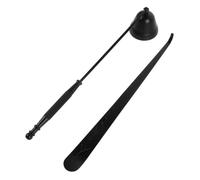 Kit D'extinction de Bougie Automatique Noir en Acier Inoxydable, 2 Pièces | Pince à Mèche et Cloche, pour Chandelles Pilier et Votives, Usage de Chevet ou Voyage