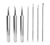 Kit d'extracteur à bouton, kit d'extracteur Comedone - Kit d'outils Pimple Popper 7x en acier inoxydable,Têtises de cueillette de pores de nez sale outil de retrait pour le visage whitehead