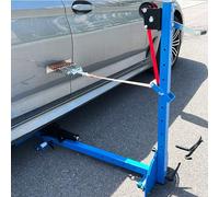 Kit d'extracteur de bosses de voiture avec rétracteur à 8 griffes, force de traction maximale de 600 kg, hauteur et direction réglables, treuil manuel et roulettes pour réparation de bosses sans