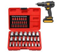 Kit d'extracteur de boulons - Outils de réparation à tête hexagonale | Lot de 25 douilles d'extraction de vis pour vis endommagées, dénudées, cassées, écrous de fixation pour meubles automobiles