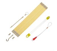 Kit d'extracteur de câble en fibre de verre, 10 tiges de traction de fil d'électricien avec crochets, outil de filetage de conduit de 45 cm pour cavité murale, plafond suspendu et