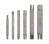 Kit d'extracteur de tarauds à double tête 6 pièces hexagonales pour filetage cassé, outils de retrait en alliage d'acier pour réparation d'atelier, tailles 4 à 12 mm, argent