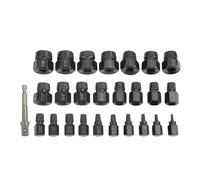 Kit d'extracteur de vis Easy Out - Extracteur de boulons multi-cannelures - Kit d'extracteur de vis de 26 pièces - Kit d'extracteurs de vis robustes pour enlever facilement la vis cassée