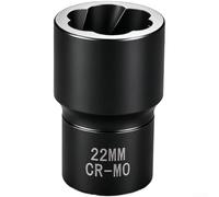 Kit d'extracteur d'écrou de filetage inversé conçu pour les ateliers mécaniques où un retrait fiable de la fixation des filetages saisis ou endommagés est nécessaire (22 mm)