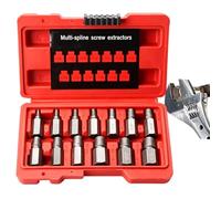 Kit d'extracteurs de vis Extracteur multi-cannelures robuste inoxydable | Kit d'extraction de boulons Pour hommes, adultes, lui, papa, mari, mécanicien auto, réparation, écrous, goujons, ergots