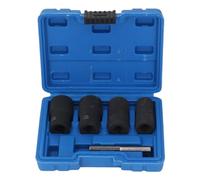 Kit d'extraction de boulons, clé à chocs 1/2 po, outil de démontage d'écrous de roue, métrique 17 mm, 19 mm, 21 mm, 22 mm, acier Cr-Mo givré, avec boîte de rangement, pour