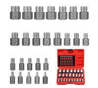 Kit d'extraction de boulons,Outils de réparation à tête hexagonale extracteur | 25 pièces extracteur d'écrous de roue abîmés - Retrait de vis rouillées, arrondies, striées, cassées, goujons,