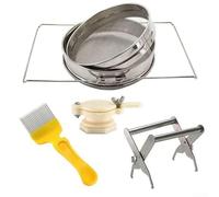 Kit d'extraction de miel avec double tamis, support de cadre, vanne à miel et décapsuleur pour un flux de travail fluide et efficace
