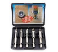 Kit d'Extraction de Vis Cassées - BGS - 5 pièces - Compatible avec perceuses - Retrait rapide - Noir