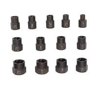 Kit d'extraction d'écrous de goujon et d'extracteur de vis endommagés 13 pièces - Douilles en acier forgé au chrome-molybdène avec entraînement 3/8" - Comprend les tailles