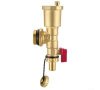 Kit d'extrémité de collecteur en laiton conçu pour le chauffage hydraulique avec vanne de vidange de 2,5 cm et manomètre