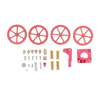 Kit d'Extrudeuse Imprimante 3D, Extrudeuse CR10 Rouge Tout Métal avec Buses en Laiton, Écrous de Nivellement en Aluminium et Ressorts Jaunes pour Ender 3 Pro Ender 5 Série CR10