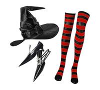 Kit d'habillage de sorcière d'Halloween pour filles, kit de cosplay effrayant | Jeu de costumes pour pour cosplay de tours ou d'offres, événements sur le thème effrayant, jeux