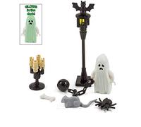 Kit d'Halloween effrayant avec blocs hantés - Fantôme, araignée, chauve-souris, rat, os et lampe, édition limitée