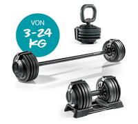 Kit d'haltères 3-en-1 haltère long haltère court poids kettlebell disques d'h...