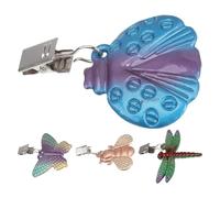 Kit d'haltères pour Nappe en | 4 x Clips pour Nappe avec pendentifs Peints décoratifs - Housse pour Table de Salle à Manger intérieure et extérieure, Pince pour Nappe, Poids