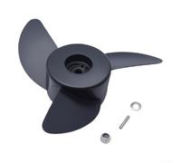 Kit d'hélice électrique hors-bord 3 lames en plastique haute vitesse | Design à 2 lames, optimisation haute vitesse, installation facile, broche et écrou inclus, finition en plastique noir